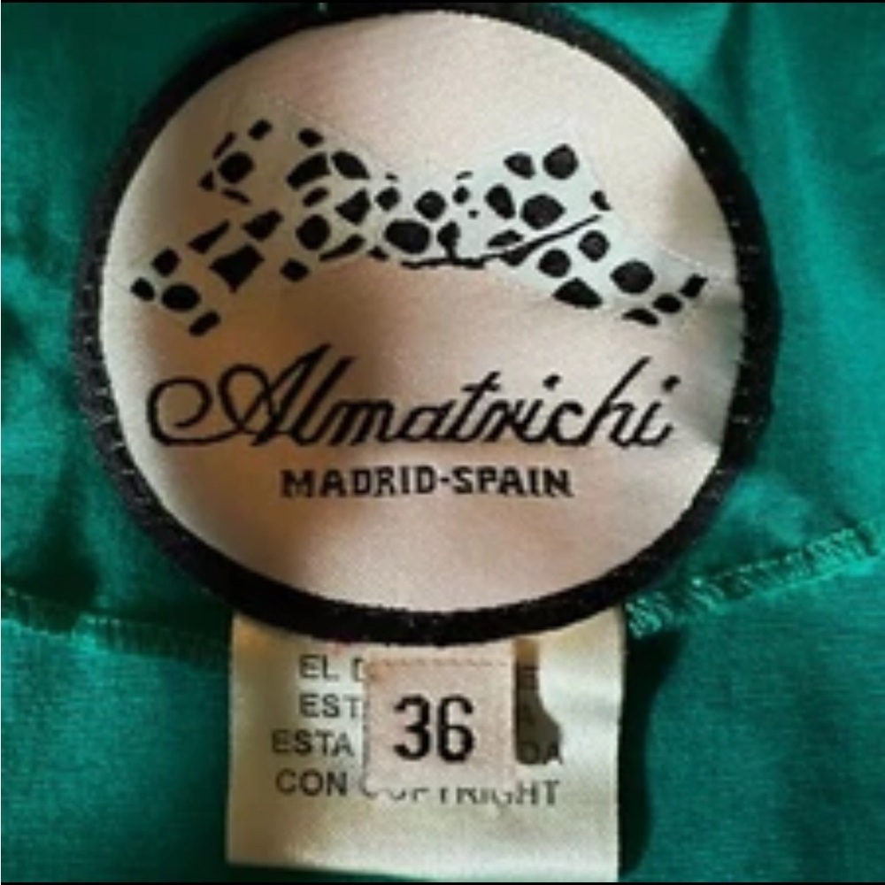ALMATRICHI Dress Size 36 /S Turquoise Colorblock Zip Front HANDMADE MADRID SPAIN - Picture 3 of 9